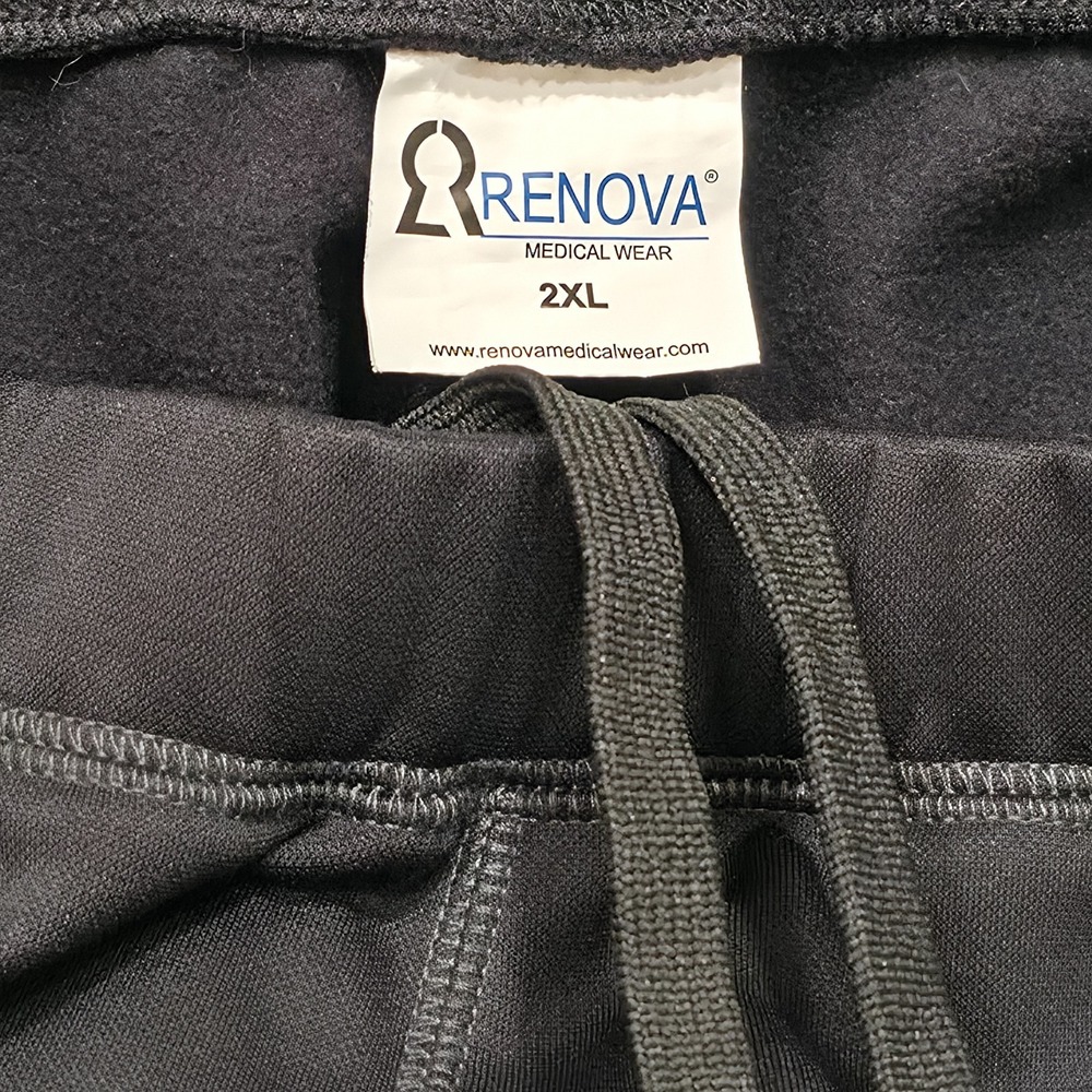Renova Medical Wear Men's Black Tear Away Pants with‎ Silver Buttons Size 2XL - Picture 2 of 6